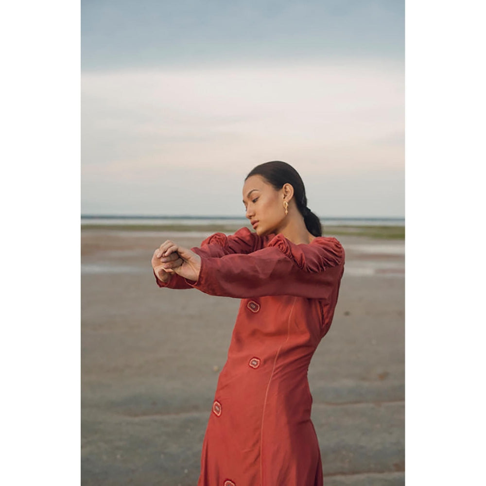 The Loom Art Coral Love Midi Dress