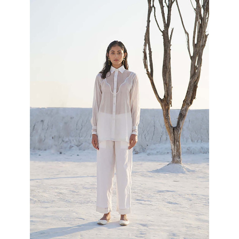 The Loom Art Lily Solid White Shirt With Pant