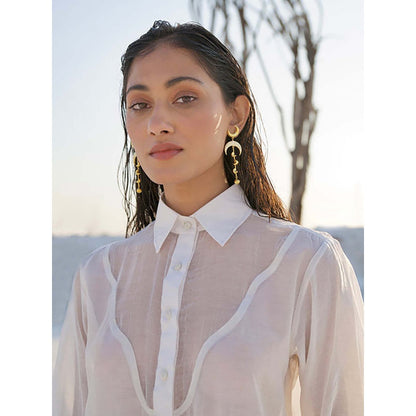 The Loom Art Lily Solid White Shirt With Pant