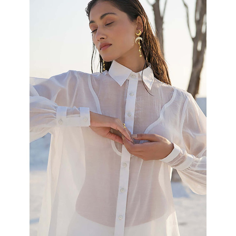 The Loom Art Lily Solid White Shirt With Pant