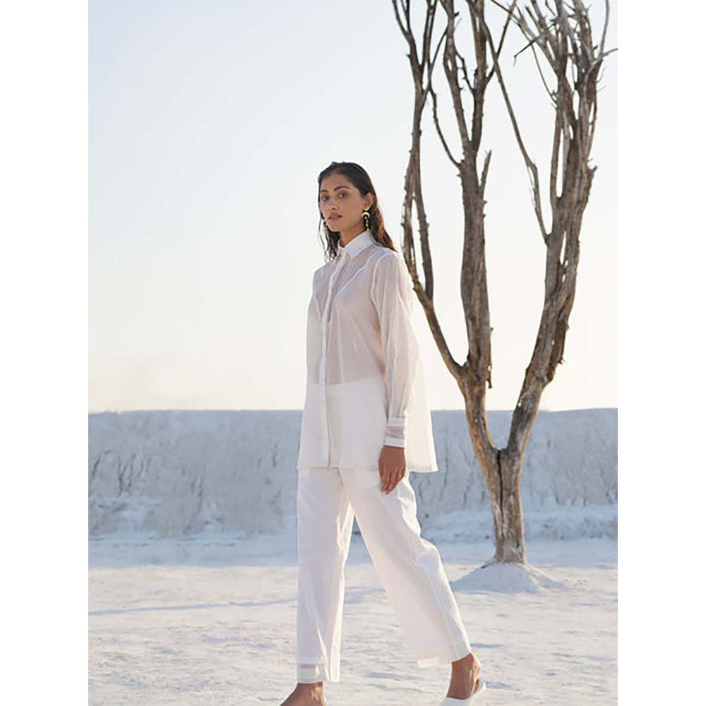 The Loom Art Lily Solid White Shirt With Pant