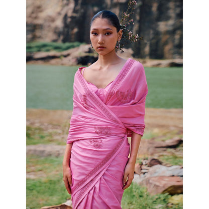 The Whole Nine Yards Jaapi Embellished Saree with Stitched Blouse