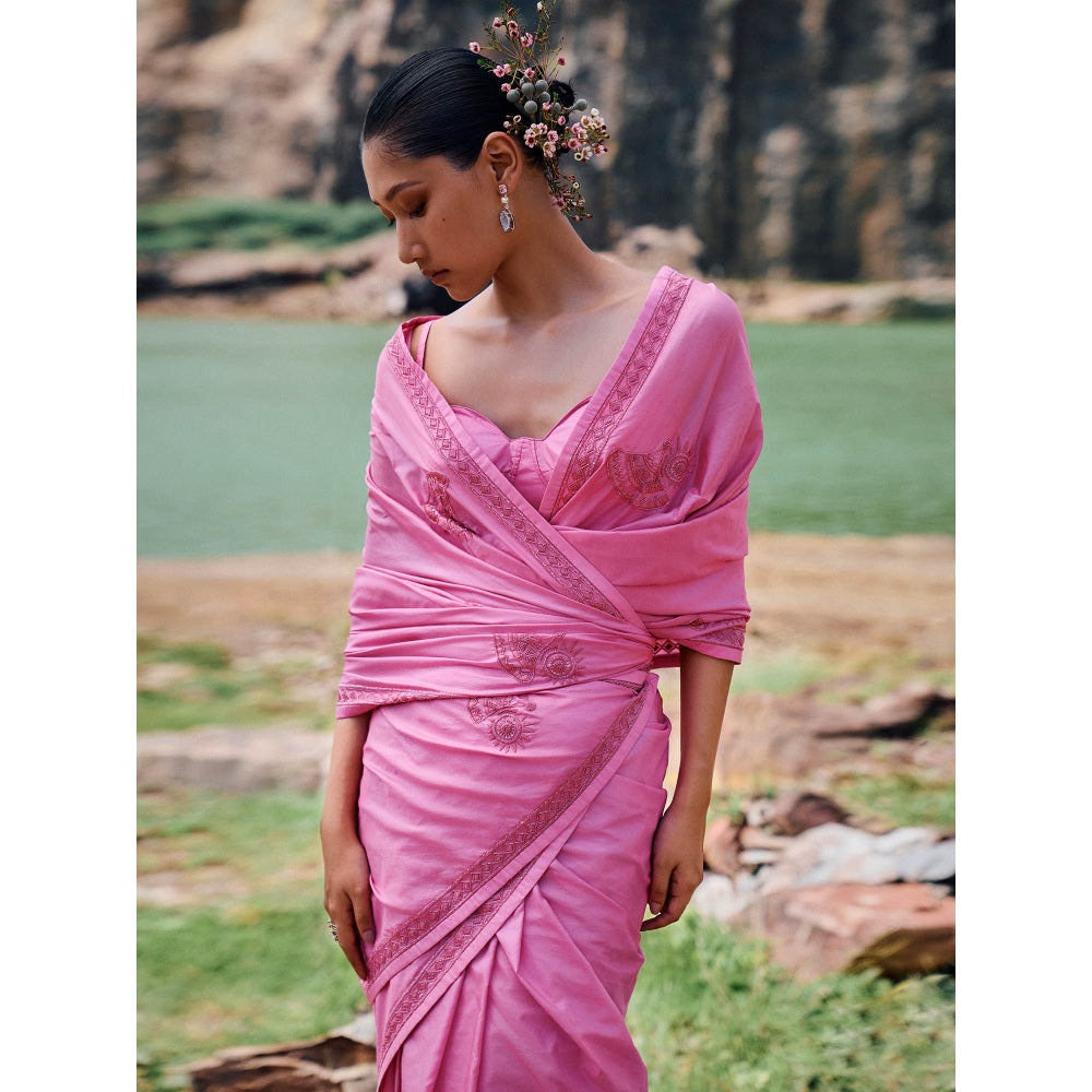 The Whole Nine Yards Jaapi Embellished Saree with Stitched Blouse