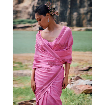 The Whole Nine Yards Jaapi Embellished Saree with Stitched Blouse