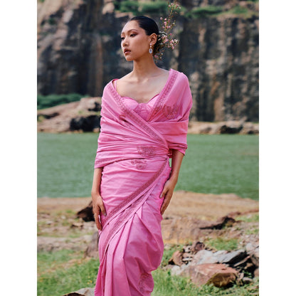 The Whole Nine Yards Jaapi Embellished Saree with Stitched Blouse