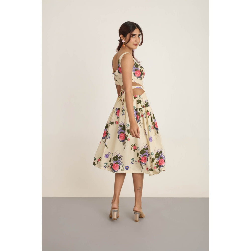 The Whole Nine Yards Cream Izel Midi Dress