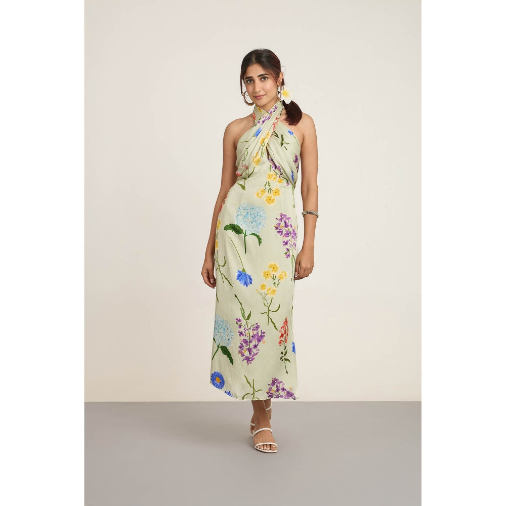 The Whole Nine Yards Green Sage Maxi Dress