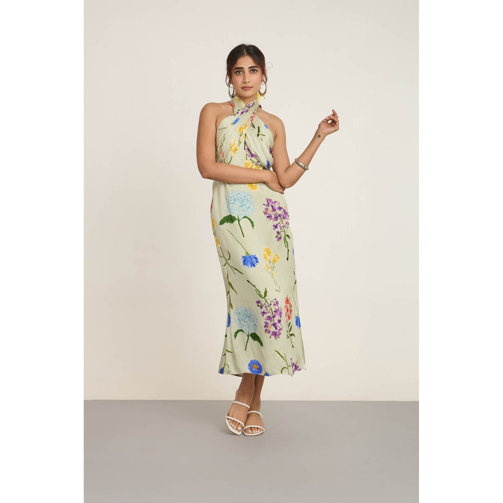 The Whole Nine Yards Green Sage Maxi Dress