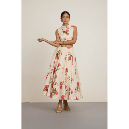 The Whole Nine Yards Ivory Calista Skirt with Crop Top (Set of 2)