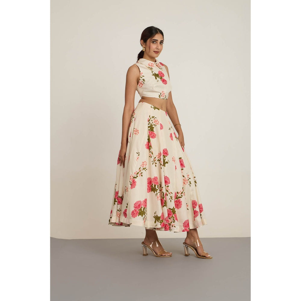 The Whole Nine Yards Ivory Calista Skirt with Crop Top (Set of 2)