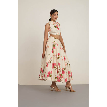 The Whole Nine Yards Ivory Calista Skirt with Crop Top (Set of 2)