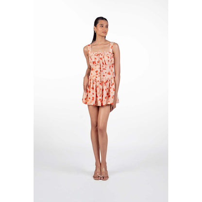 The Whole Nine Yards Peach Eirlys Mini Dress