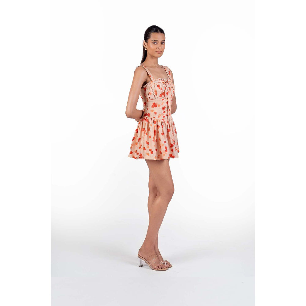 The Whole Nine Yards Peach Eirlys Mini Dress
