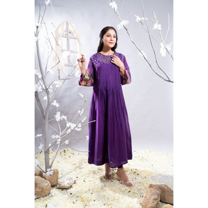 The White Tree Studio Manzar Embroidered Sleeves & Cutwork Kurta with Pant & Inner (Set of 3)