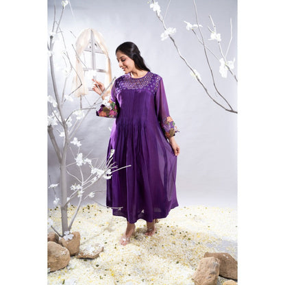The White Tree Studio Manzar Embroidered Sleeves & Cutwork Kurta with Pant & Inner (Set of 3)