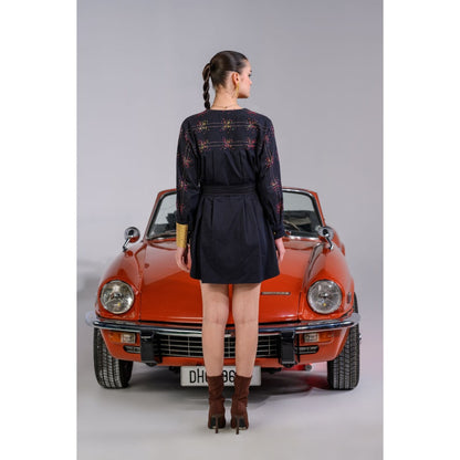 The Dramebaaz Company Stardust Symphony Button-Down Dress with Belt (Set of 2)