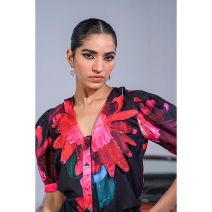 The Dramebaaz Company La-Vie-En-Rose' Top and Shorts (Set of 2)