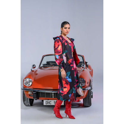The Dramebaaz Company Carnations Skirt with Bustier and Blazer (Set of 3)
