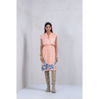 The Dramebaaz Company Mystical Meadow Trench Dress with Belt (Set of 2)