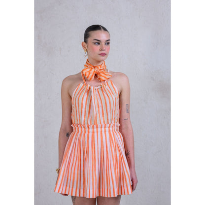 The Dramebaaz Company Sunburst Splash Pleated Skirt and Top (Set of 2)