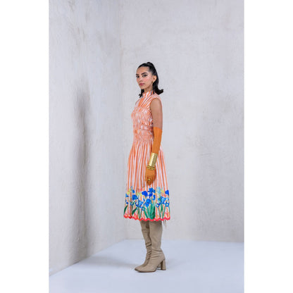 The Dramebaaz Company Bloombells Smocked Dress