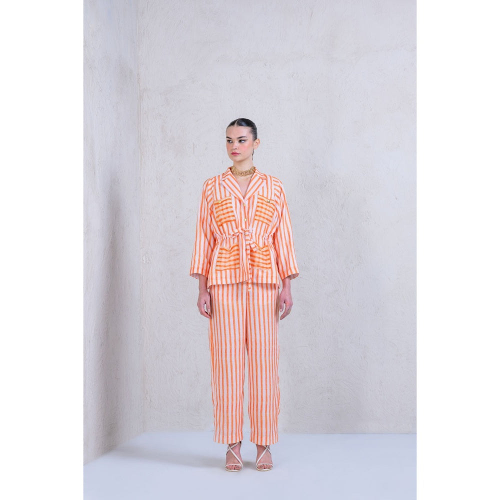 The Dramebaaz Company Collar Neck Meadow Co-Ord (Set of 2)