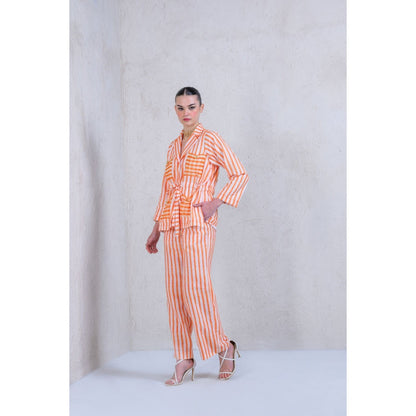 The Dramebaaz Company Collar Neck Meadow Co-Ord (Set of 2)