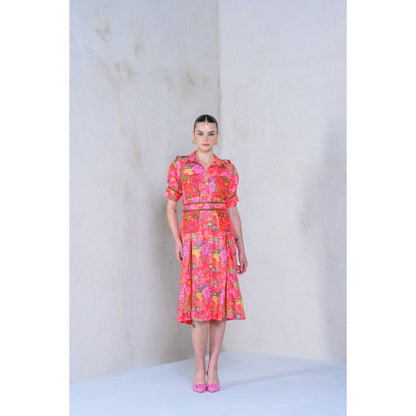 The Dramebaaz Company Prism Petal Shirt Dress with Belt (Set of 2)