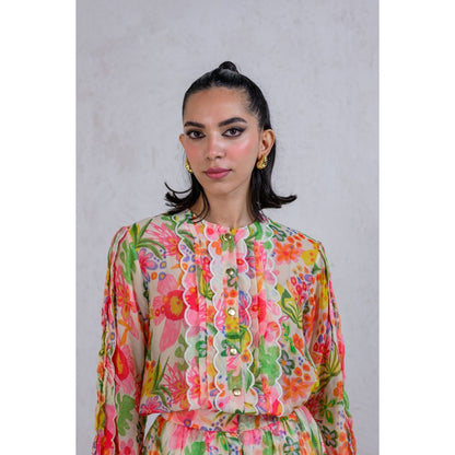 The Dramebaaz Company Floral Printed Whimsy Top with Shorts (Set of 2)