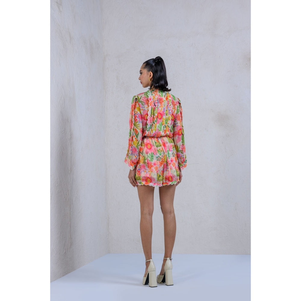 The Dramebaaz Company Floral Printed Whimsy Top with Shorts (Set of 2)