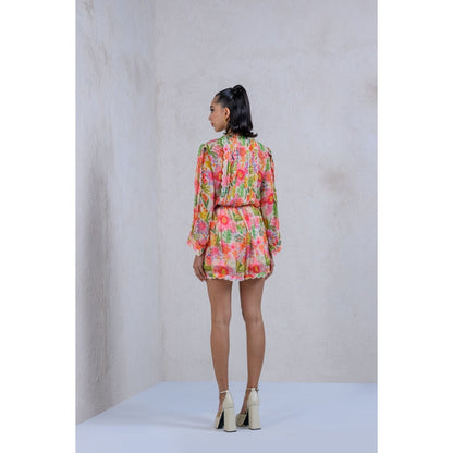 The Dramebaaz Company Floral Printed Whimsy Top with Shorts (Set of 2)