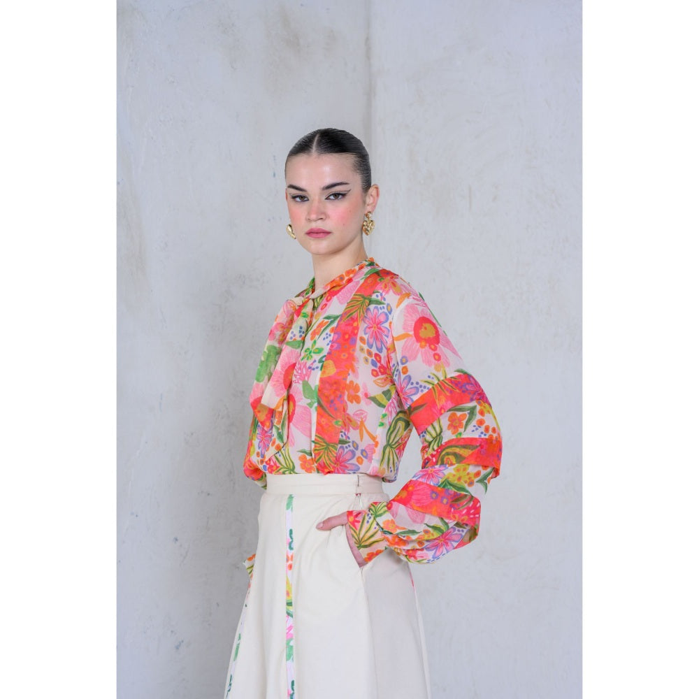 The Dramebaaz Company Botanical Magic Organaza Skirt with Top (Set of 2)