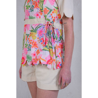 The Dramebaaz Company Floral Garden Glam Shorts with Top (Set of 2)