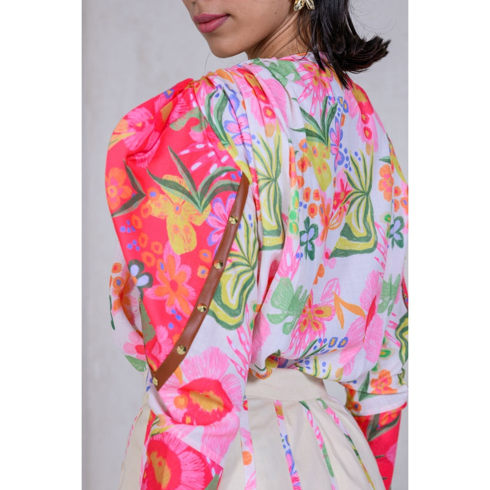 The Dramebaaz Company Floral Pixie Petals Skirt with Top (Set of 2)