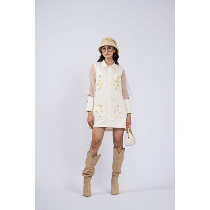 The Dramebaaz Company Pearls Of Darcy Shirt Dress