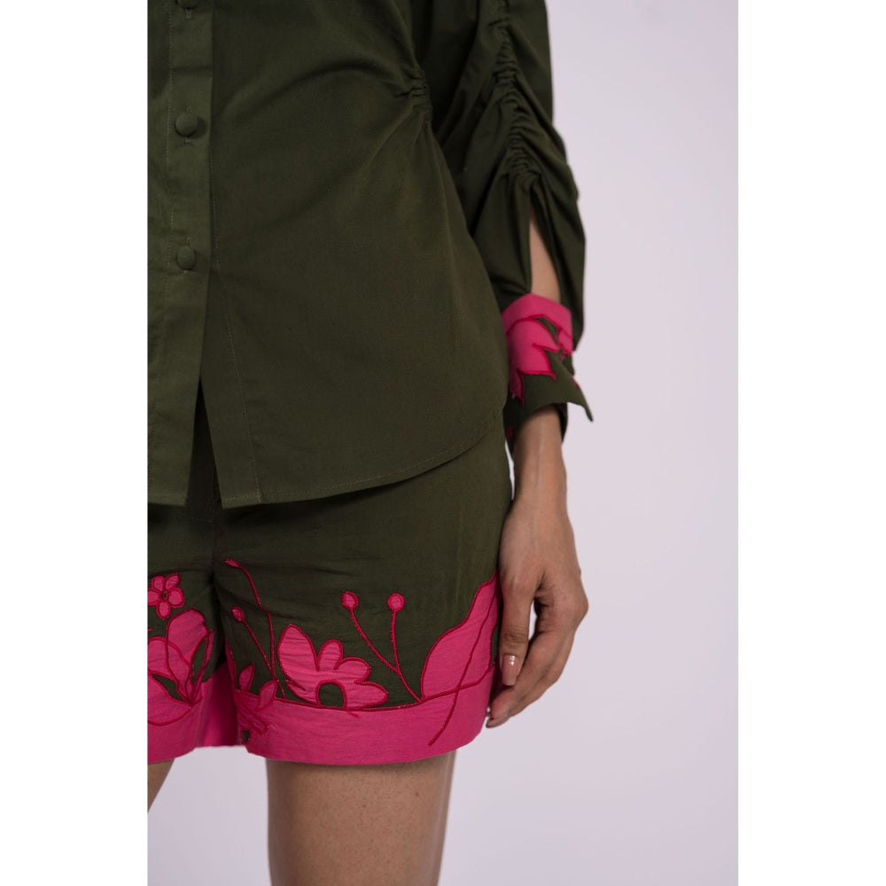 The Dramebaaz Company Aloha Synch Shorts with Shirt (Set of 2)
