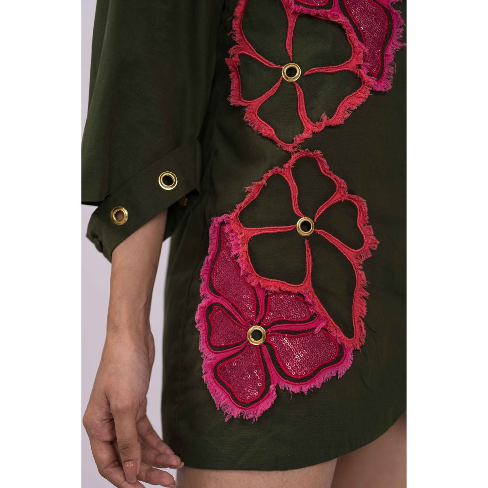 The Dramebaaz Company Petal Cascade Blazer Dress
