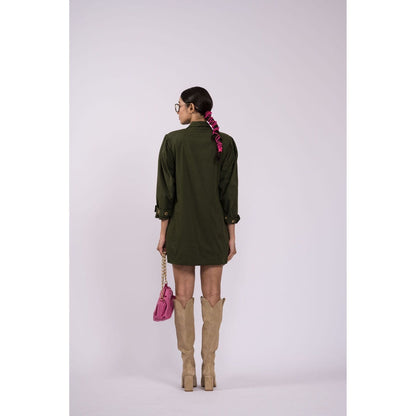 The Dramebaaz Company Petal Cascade Blazer Dress