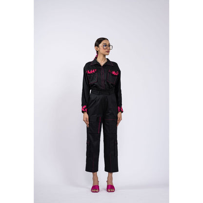 The Dramebaaz Company Raven Embroidered Co-Ord (Set of 2)
