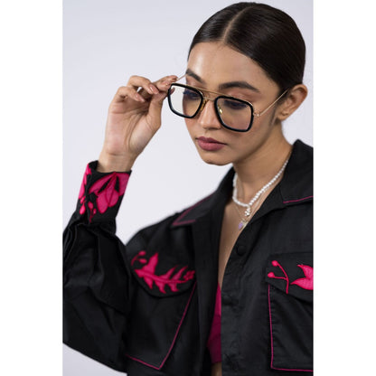 The Dramebaaz Company Raven Embroidered Co-Ord (Set of 2)