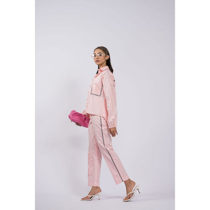 The Dramebaaz Company Blush Maiden Embroidered Co-Ord (Set of 2)