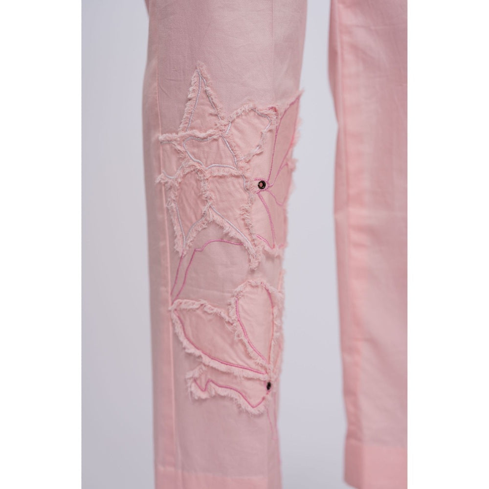 The Dramebaaz Company Blush Maiden Embroidered Co-Ord (Set of 2)