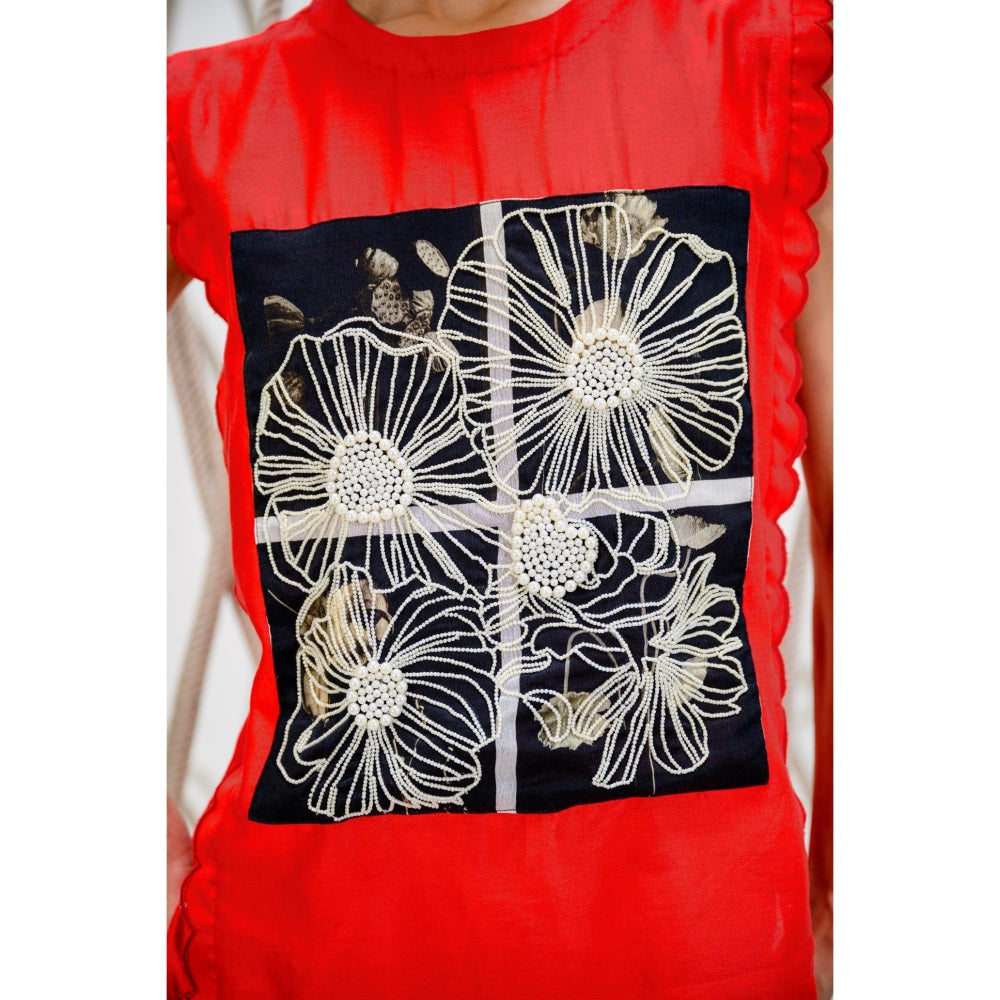 The Dramebaaz Company Red Scarlet Printed Top