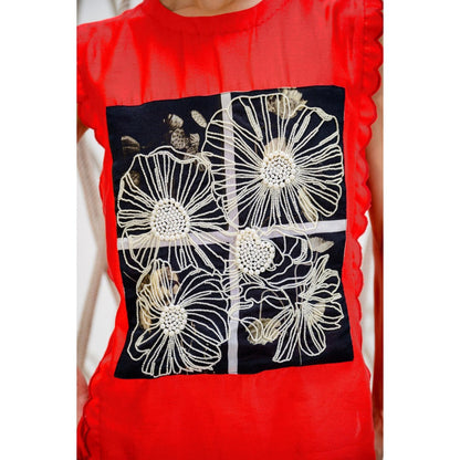 The Dramebaaz Company Red Scarlet Printed Top