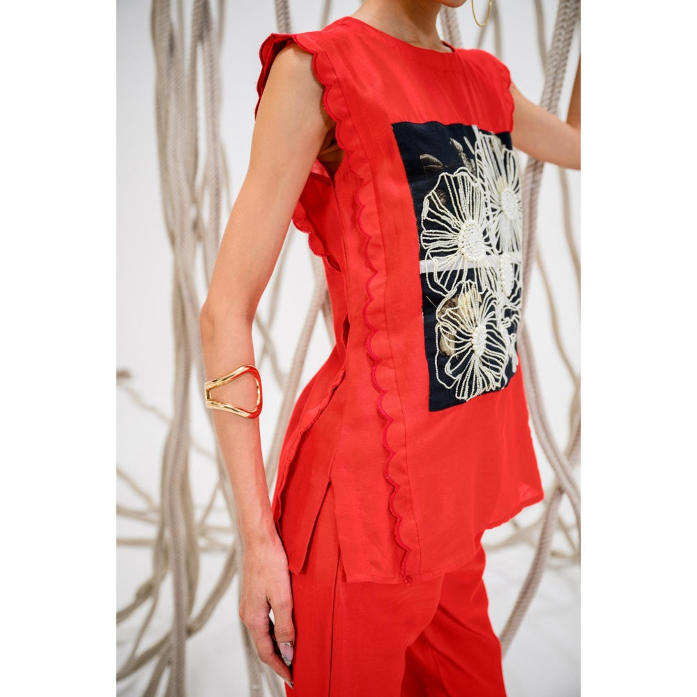 The Dramebaaz Company Red Scarlet Printed Top