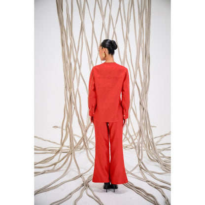 The Dramebaaz Company Red Roselle Pant