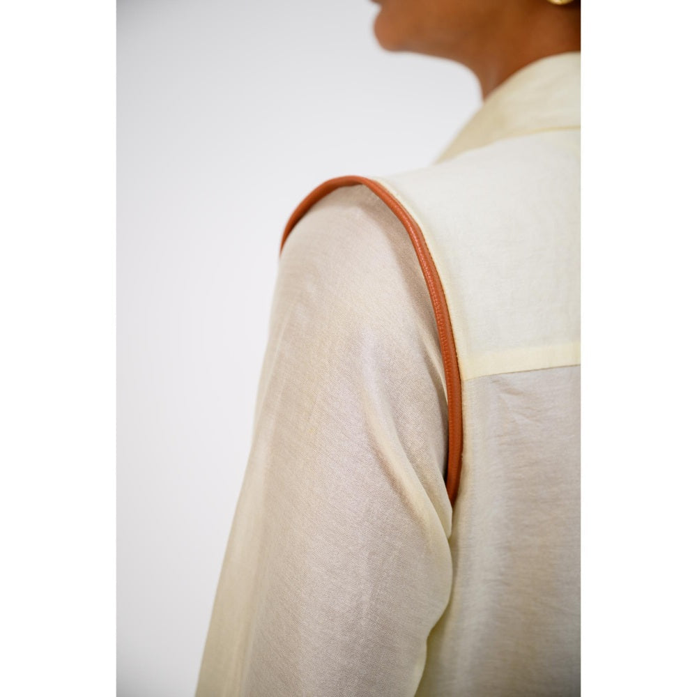 The Dramebaaz Company Ivory Tulip Embellished Shirt