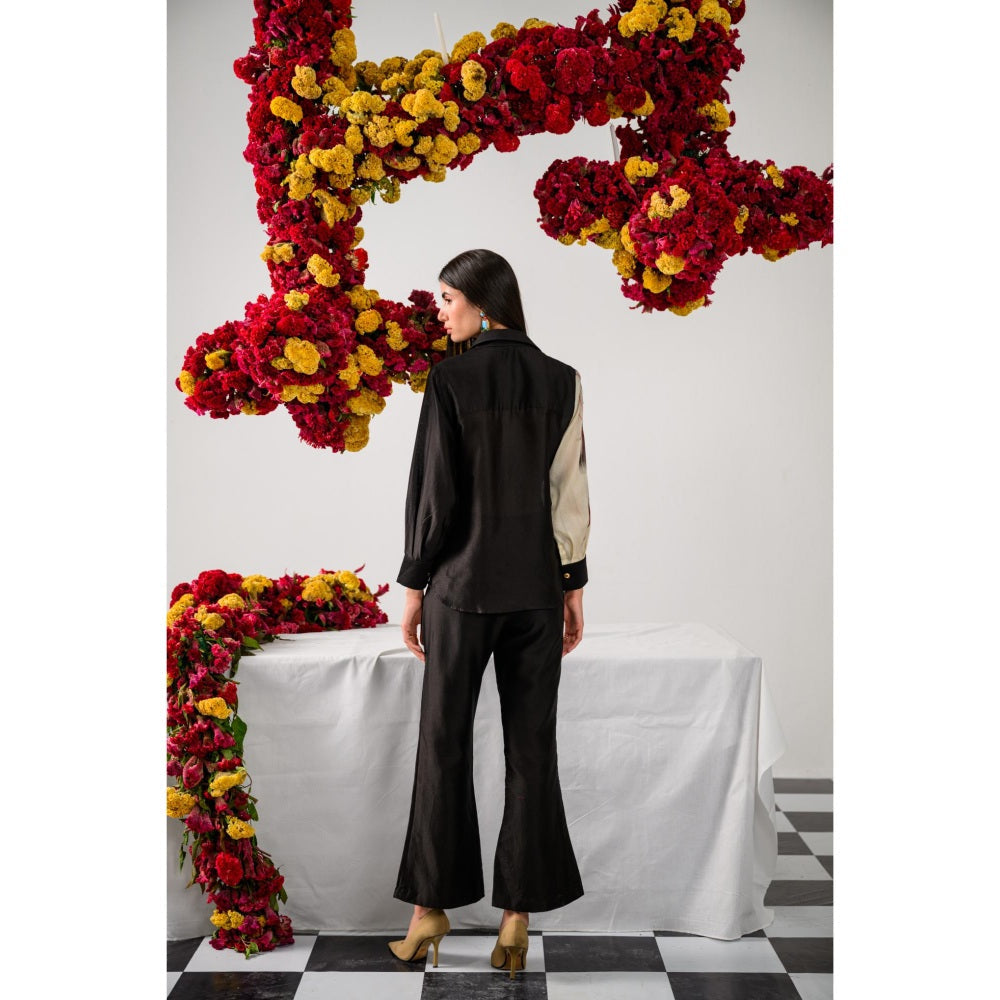 The Dramebaaz Company Black Grace Embellished Shirt