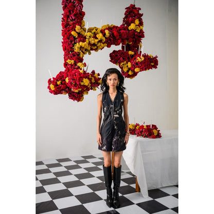 The Dramebaaz Company Black Celestial Waistcoat