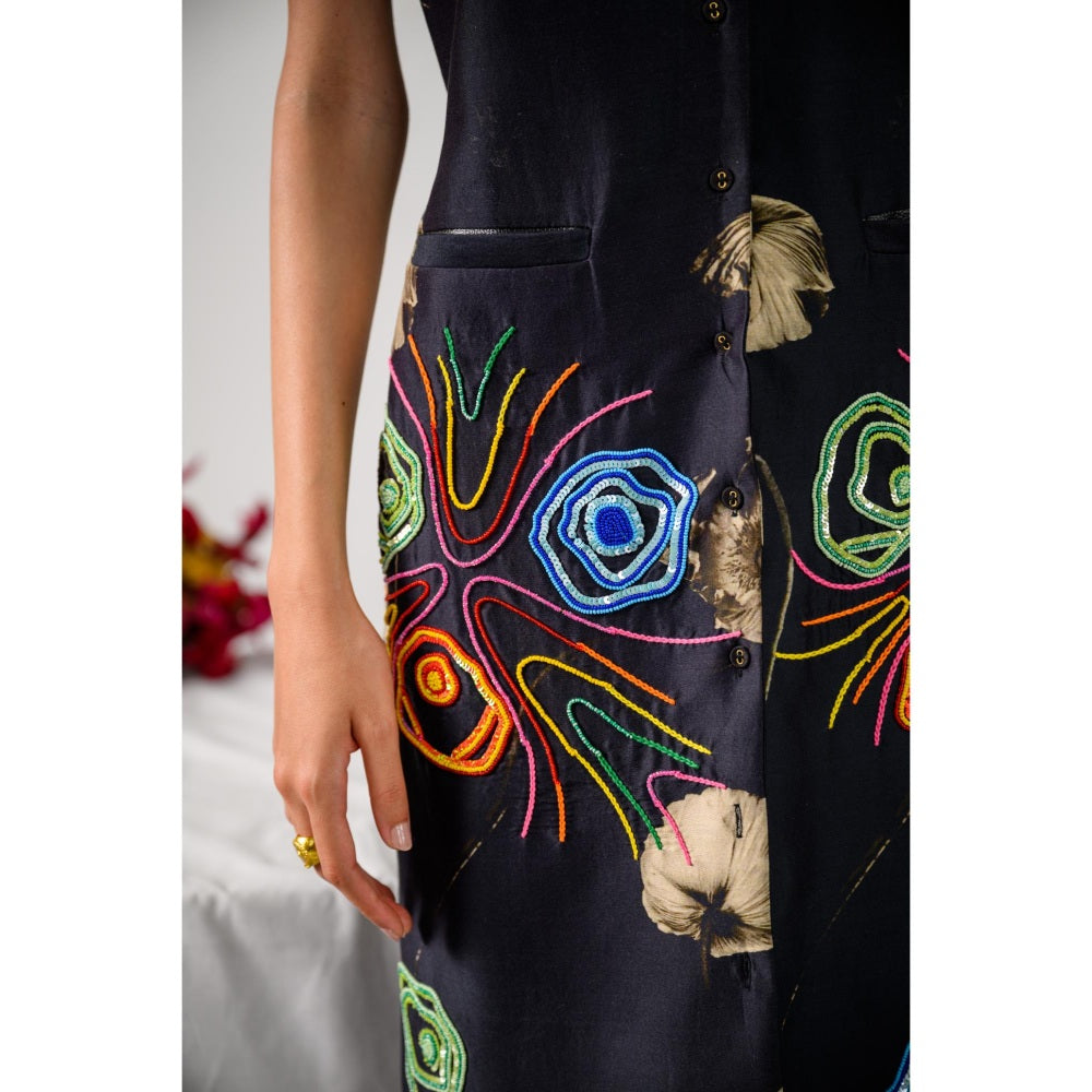 The Dramebaaz Company Aurora Trench Embellished Dress